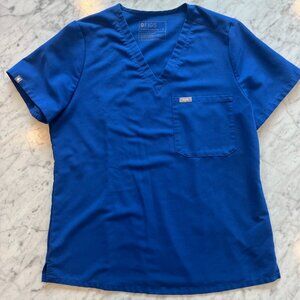 Figs Catarina One-Pocket Scrub Top M Winning Blue